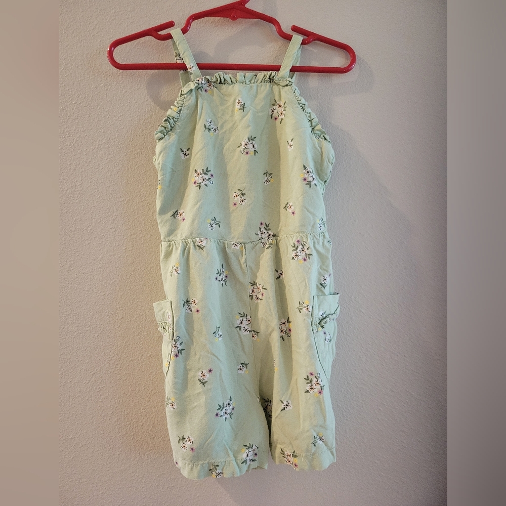 Cat & Jack Green Floral Jumpsuit Size 3T